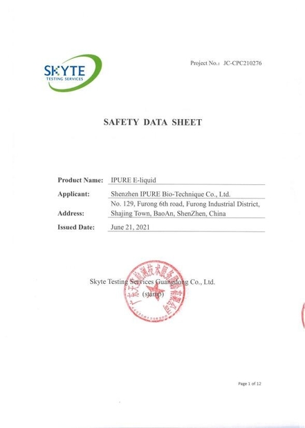 ประเทศจีน Shenzhen Umighty Vape Technology Co., Ltd. รับรอง